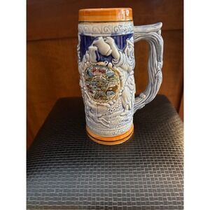 Vintage German Style Ceramic Beer Stein Mug with Scenic Landscape Design Japan